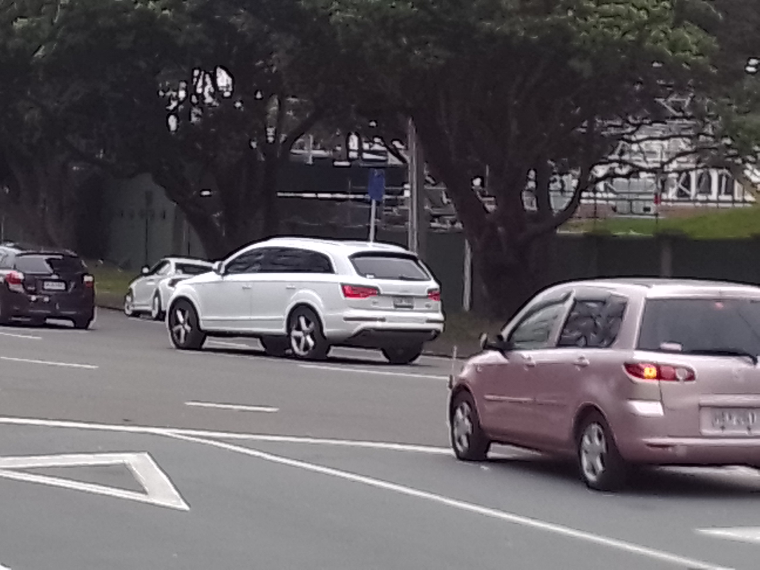 Aroha's car going around the basin reserve